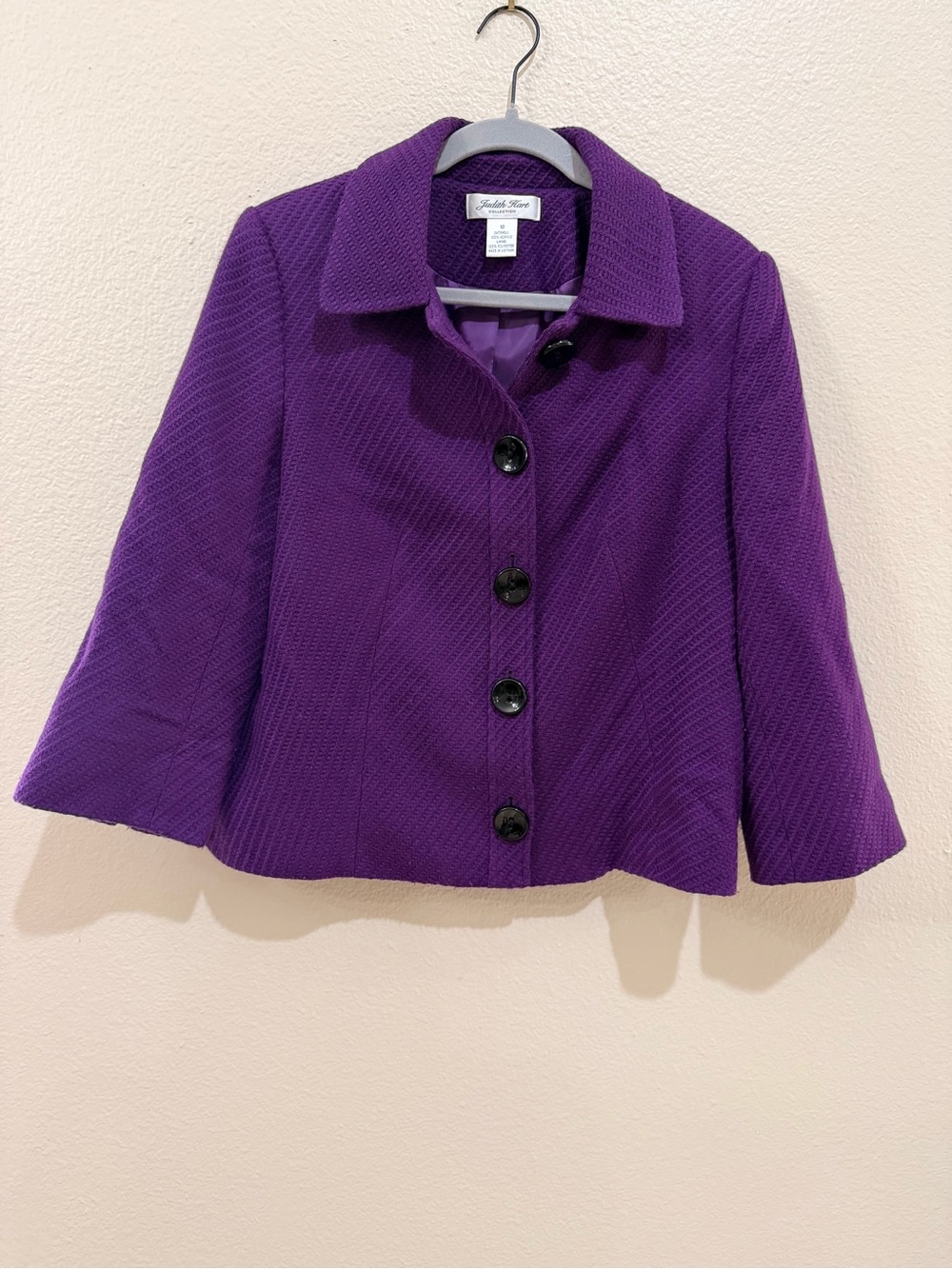 Judith Hart Collection Purple Textured Blazer Jacket Size 10 Vintage